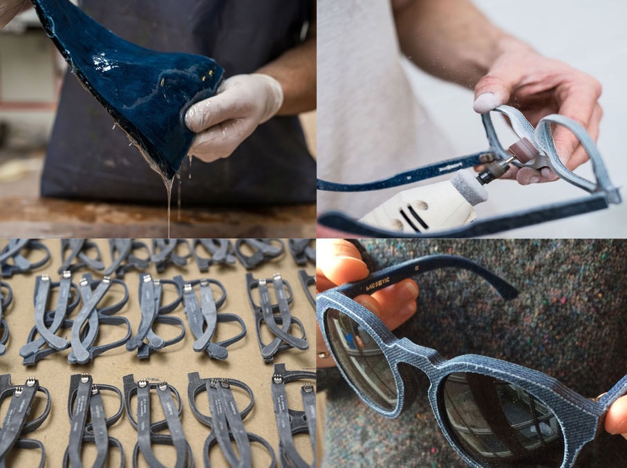 Mosevic cria estilosos óculos de sol feitos com retalhos de denim e resina stylo urbano