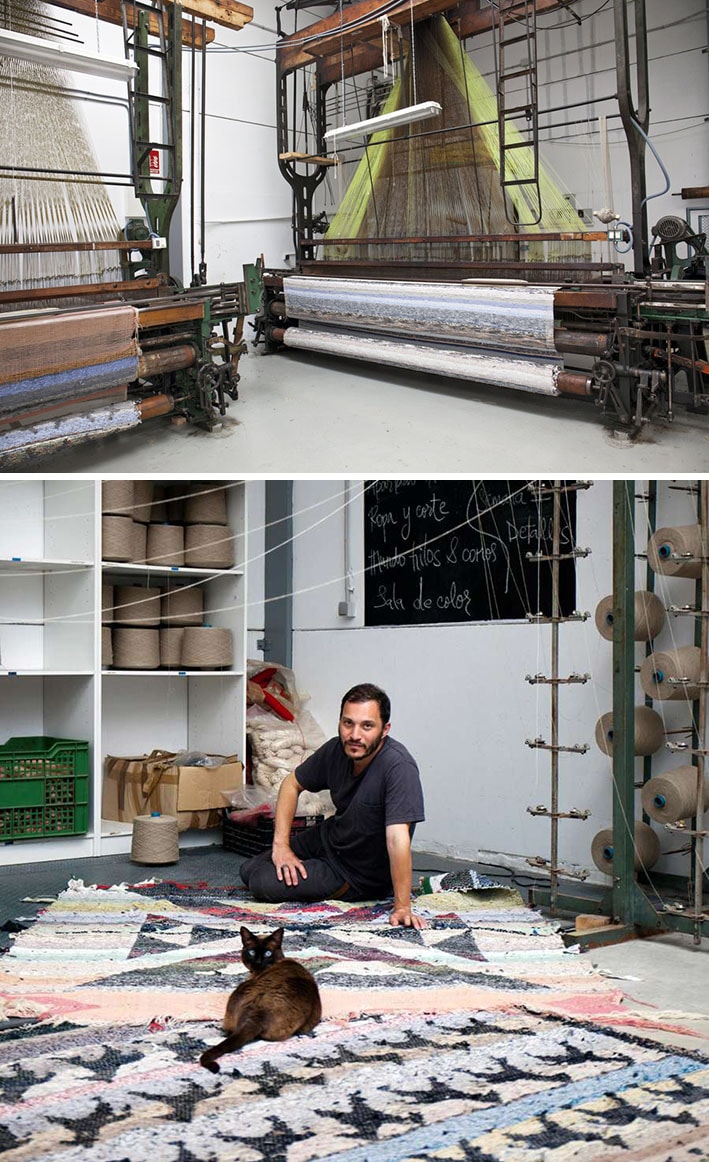 Designer utiliza roupas velhas para fabricar tapetes exclusivos em teares dos anos 30 stylo urbano
