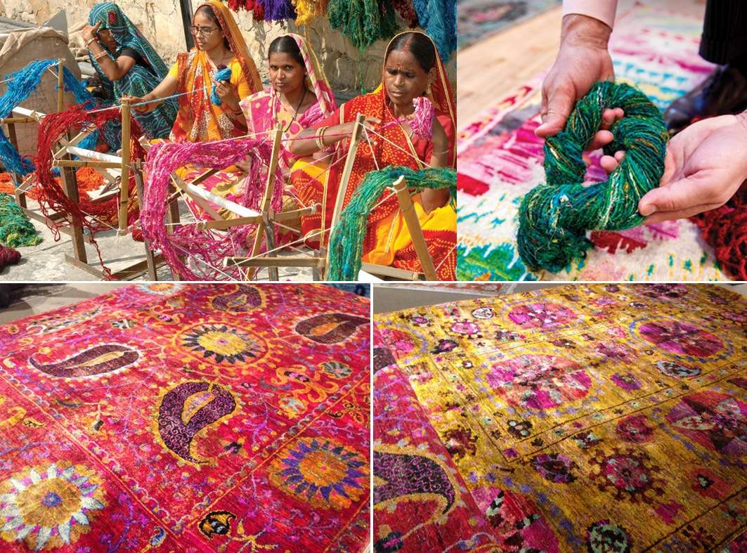 Sari Silk - os belos e vibrantes tapetes feitos dos fios de seda reciclados de Saris indianos stylo urbano-1