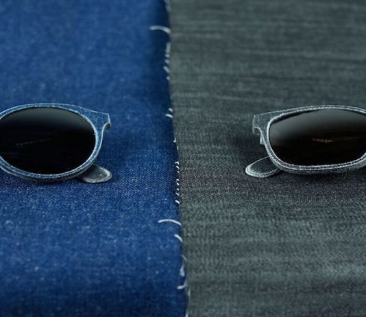 Mosevic cria estilosos óculos de sol feitos com retalhos de denim e resina