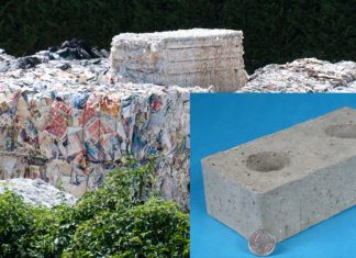 O tijolo ecológico Betr-Block possibilita construir casas com papel reciclado