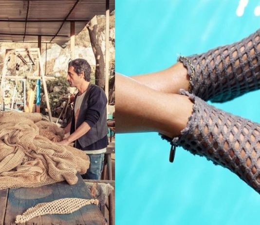 Verdura, os sapatos ecológicos feitos de rede de pesca recuperados