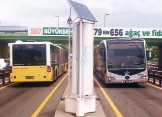 Turbina eólica ENLİL gera energia usando os ventos criados pelos veículos