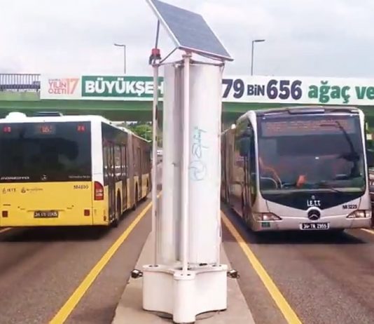 Turbina eólica ENLİL gera energia usando os ventos criados pelos veículos