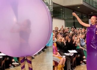 Estilista Fredrik Tjærandsen cria vestidos de balão que mudam de forma