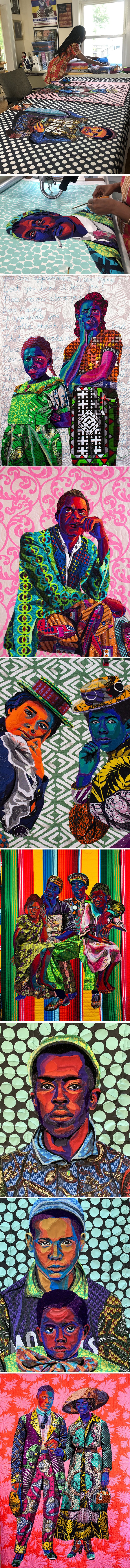 Artista cria belos retratos de patchwork de figuras negras 