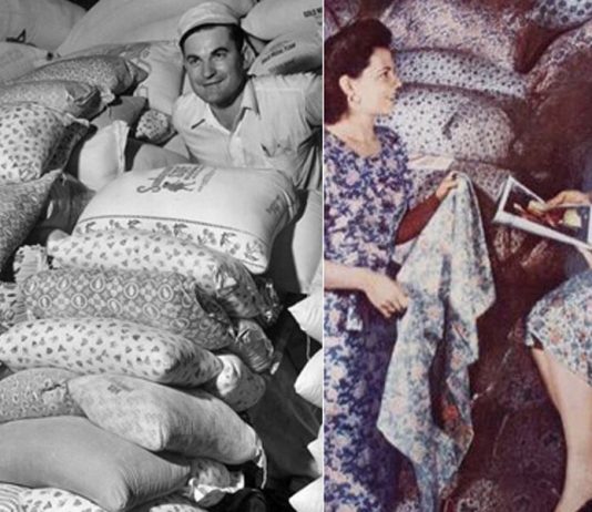 Durante a década de 1930, a moda era vestir-se com sacos de farinha estampados