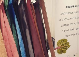 Couro com ruibarbo, amigo da pele e ecológico