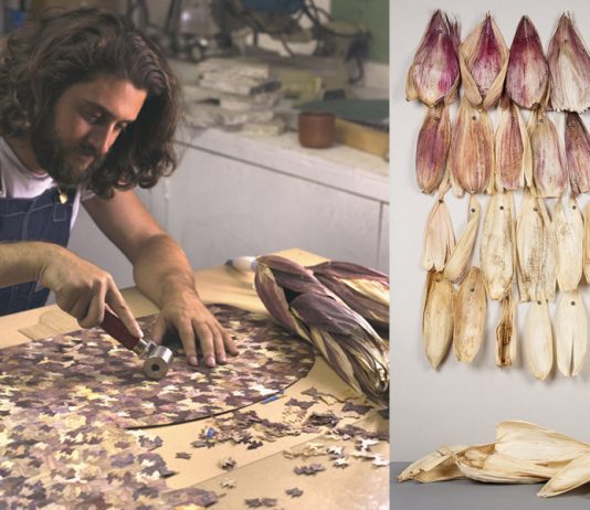 Designer cria belo folheado colorido a partir de palha de milho mexicana