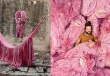 Designer mexicano cria preguiças peludas cor de rosa com fibra de sisal