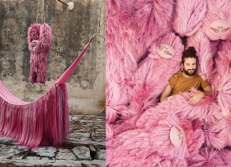 Designer mexicano cria preguiças peludas cor de rosa com fibra de sisal