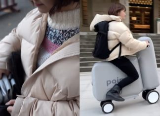 Poimo, a scooter inflável portátil para mobilidade urbana
