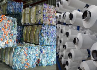 Eco Spindles produz fios exclusivamente a partir de flocos de PET reciclados