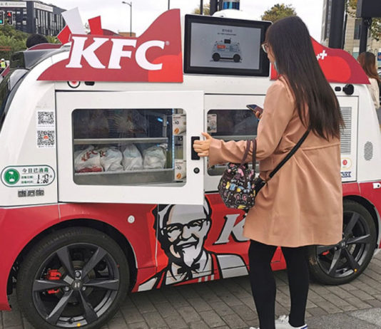 KFC lança serviço de “restaurante sobre rodas” com carros autônomos 5G