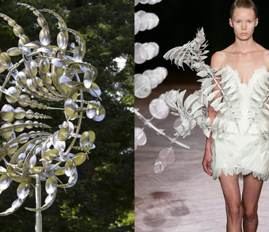 A arte cinética de Anthony Howe se funde a moda de Iris van Herpen