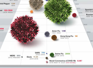Infográficos comparam as pandemias mais mortais do mundo com o COVID, o resultado irá surpreendê-lo