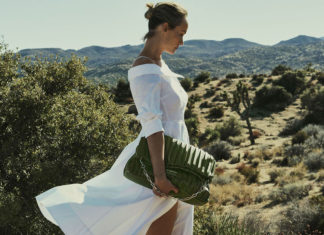 A primeira coleção Karl Lagerfeld x Amber Valletta apresenta bolsas feitas de laminado de cacto
