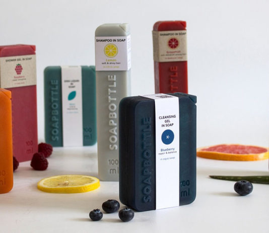 Soapbottle, o frasco de sabonete líquido que é feito de sabonete