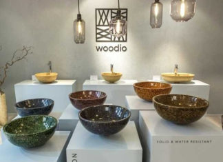 Woodio produz pias, vaso sanitário e banheira de composto de madeira 100% à prova d’água