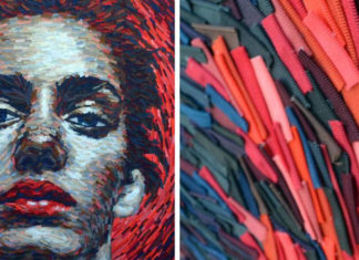 Artista turca transforma diversos tipos de resíduos em belos retratos