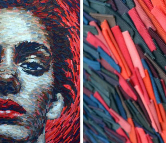 Artista turca transforma diversos tipos de resíduos em belos retratos