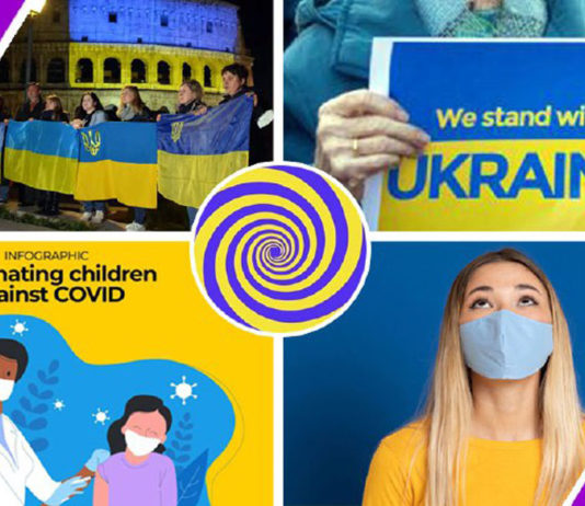 O código de cores da propaganda global que conecta o COVID e Ucrânia
