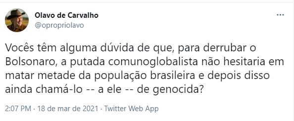 Governo da Argentina denunciará o diretor-geral da OMS por crimes contra a humanidade cometidos durante a pandemia. 2