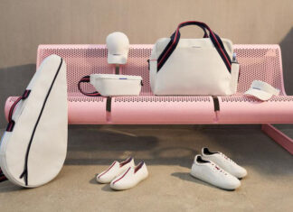 A colaboração Rothy’s x Evian lança acessórios para tênis feitos de garrafas plásticas coletadas em evento esportivo