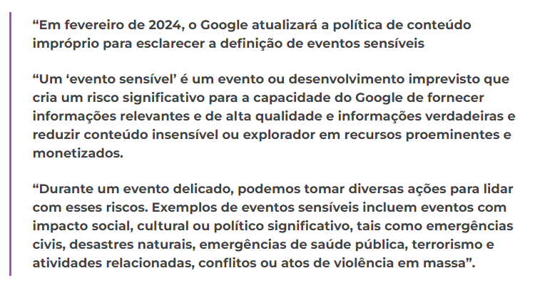 Google está mudando suas regras de conteúdo em antecipação a um “evento delicado” 1