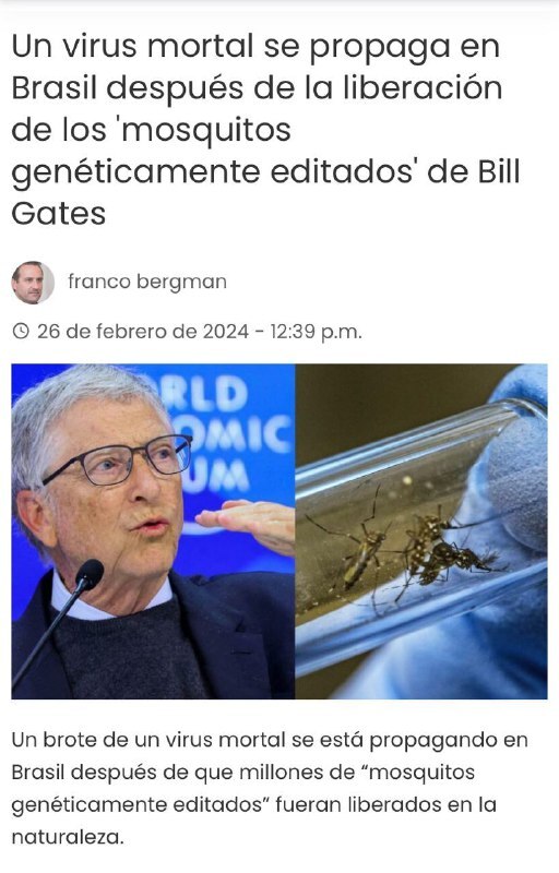 A propagação da dengue no Brasil está relacionada à liberação dos mosquitos de Bill Gates?
