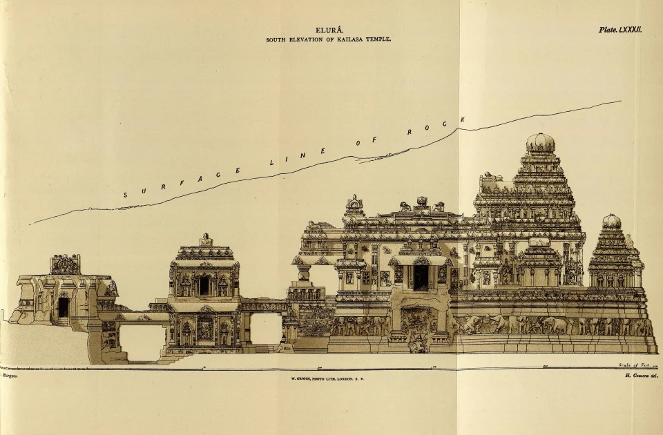 O templo Kailasa na Índia foi esculpido na rocha com corte a laser 1