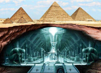 Bases extraterrestres abandonas abaixo da Esfinge no Egito.