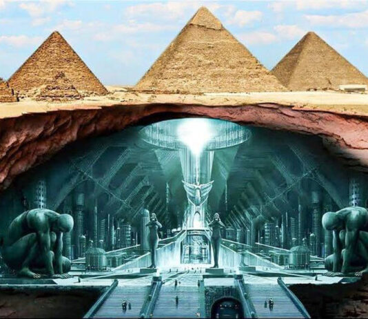 Bases extraterrestres abandonas abaixo da Esfinge no Egito.