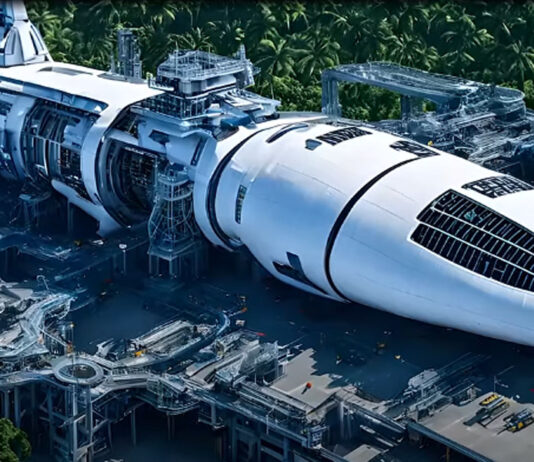 Os cascos das naves espaciais extraterrestres são feitas de metal polimórfico nanotecnológico.