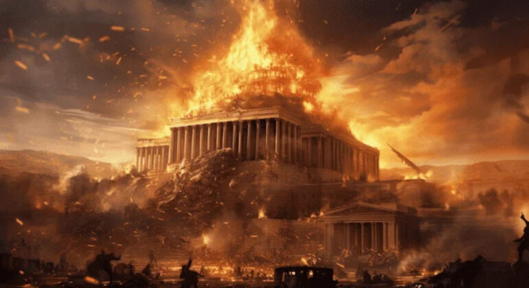 A reinicialização da sociedade através da destruição de documentos e edifícios antigos. 1