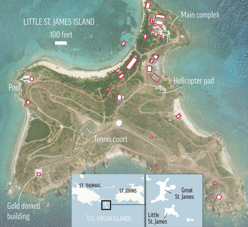 A base subterrânea secreta sob a "Ilha dos pedófilos" de Epstein e Maxwell. 3