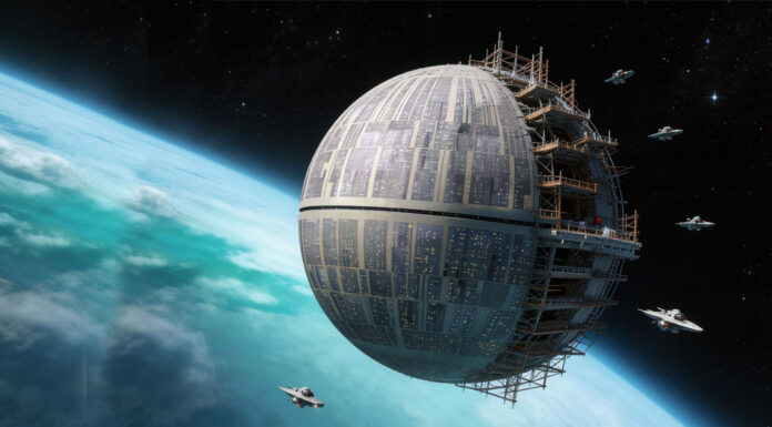 Como é a estrutura interna da Lua, uma antiga nave biosfera Andromedana?