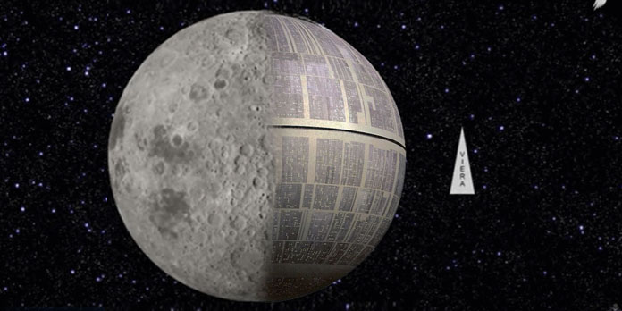 Como é a estrutura interna da Lua, uma antiga nave biosfera Andromedana? 9