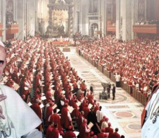 O Concílio Vaticano II e a entronização de Lúcifer na Capela Paulina no Vaticano.