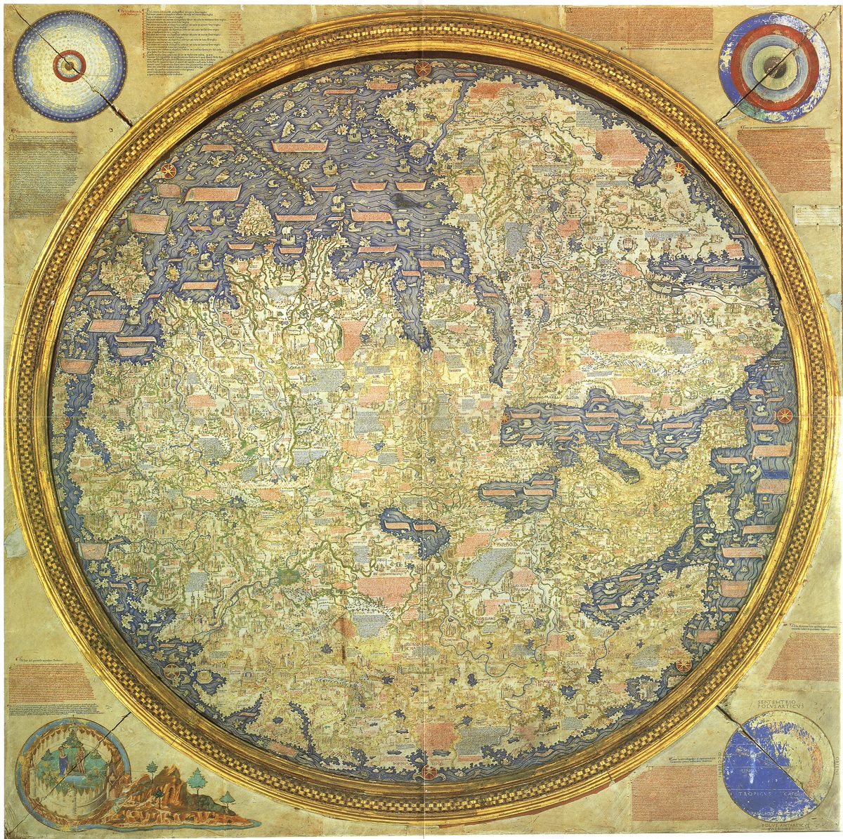 O misterioso mapa-múndi medieval do cartógrafo veneziano Fra Mauro que intriga os estudiosos modernos. 2