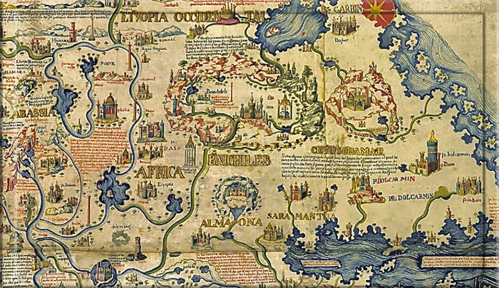 O misterioso mapa-múndi medieval do cartógrafo veneziano Fra Mauro que intriga os estudiosos modernos. 6