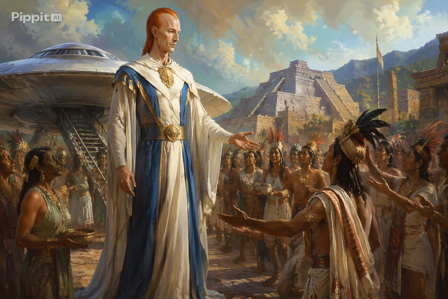 A "Serpente Emplumada" Quetzalcóatl era um "deus" extraterrestre que voava numa espaçonave. 5
