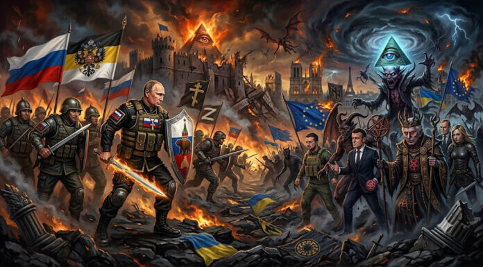A “guerra santa” da Rússia contra as elites maçônicas satânicas da União Europeia.