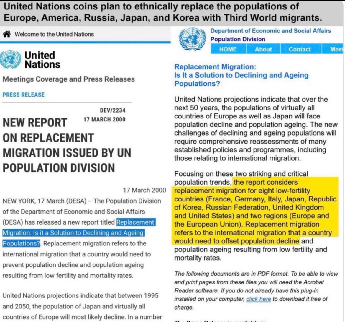 Plano Kalergi - Globalistas querem substituir as populações nativas da Europa, América do Norte, Rússia, Japão e Coreia do Sul com imigrantes ilegais. 4
