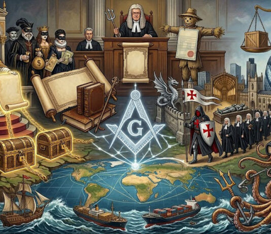 A matriz da fraude global: Como o Talmude, os Trusts do Vaticano e a City de Londres converteram a humanidade em carga marítima.