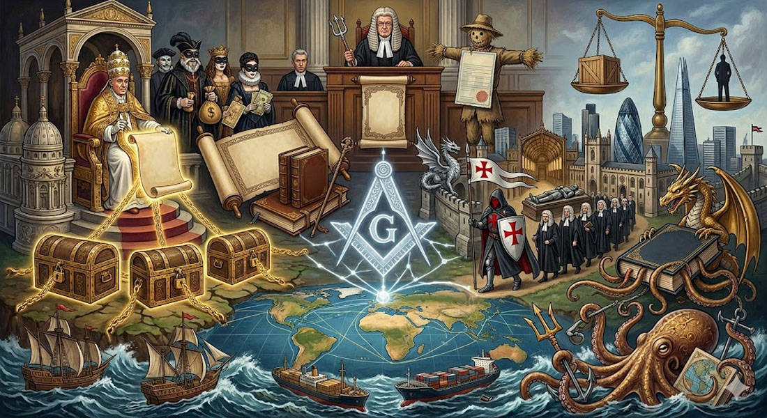 A matriz da fraude global: Como o Talmude, os Trusts do Vaticano e a City de Londres converteram a humanidade em carga marítima. 4