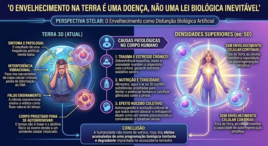 O envelhecimento humano se originou num experimento de controle mental na Atlântida. 9