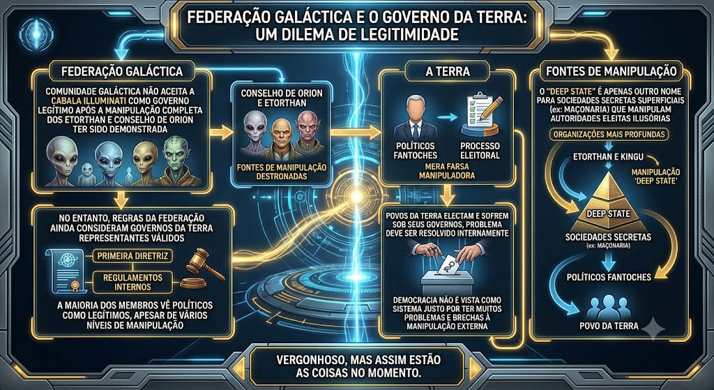 Teatro de marionetes da Cabala, é o que as raças estelares acham da democracia na Terra. 1