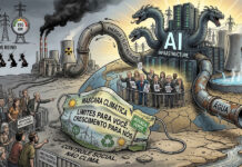 A máscara caiu: A contradição entre a Agenda Climática e a enorme pegada de carbono dos data centers de IA.