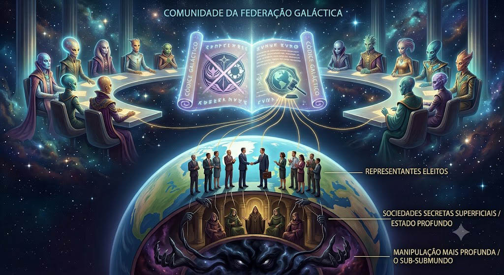 Teatro de marionetes da Cabala, é o que as raças estelares acham da democracia na Terra. 2